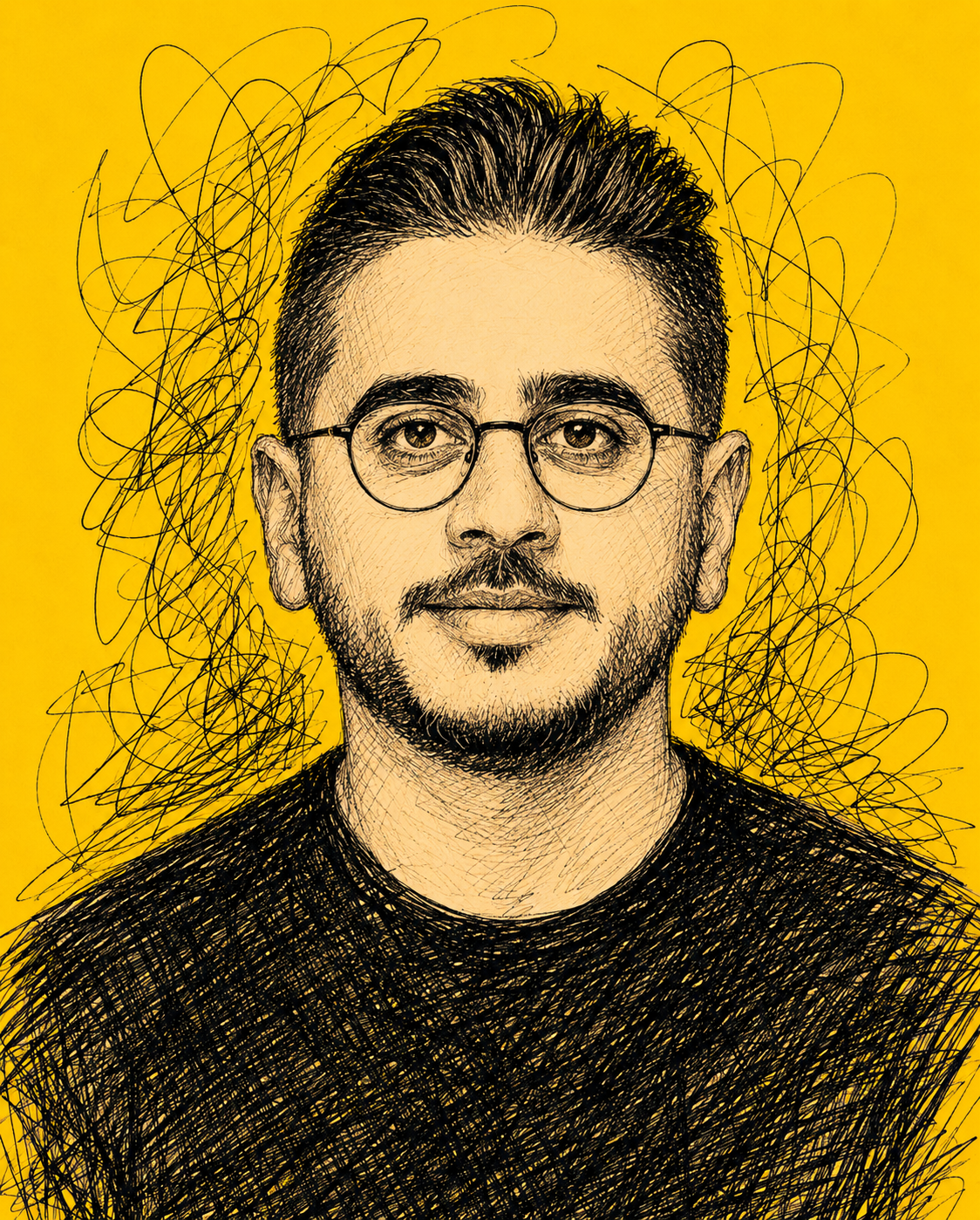 Sketch portrait of Rami Awadallah